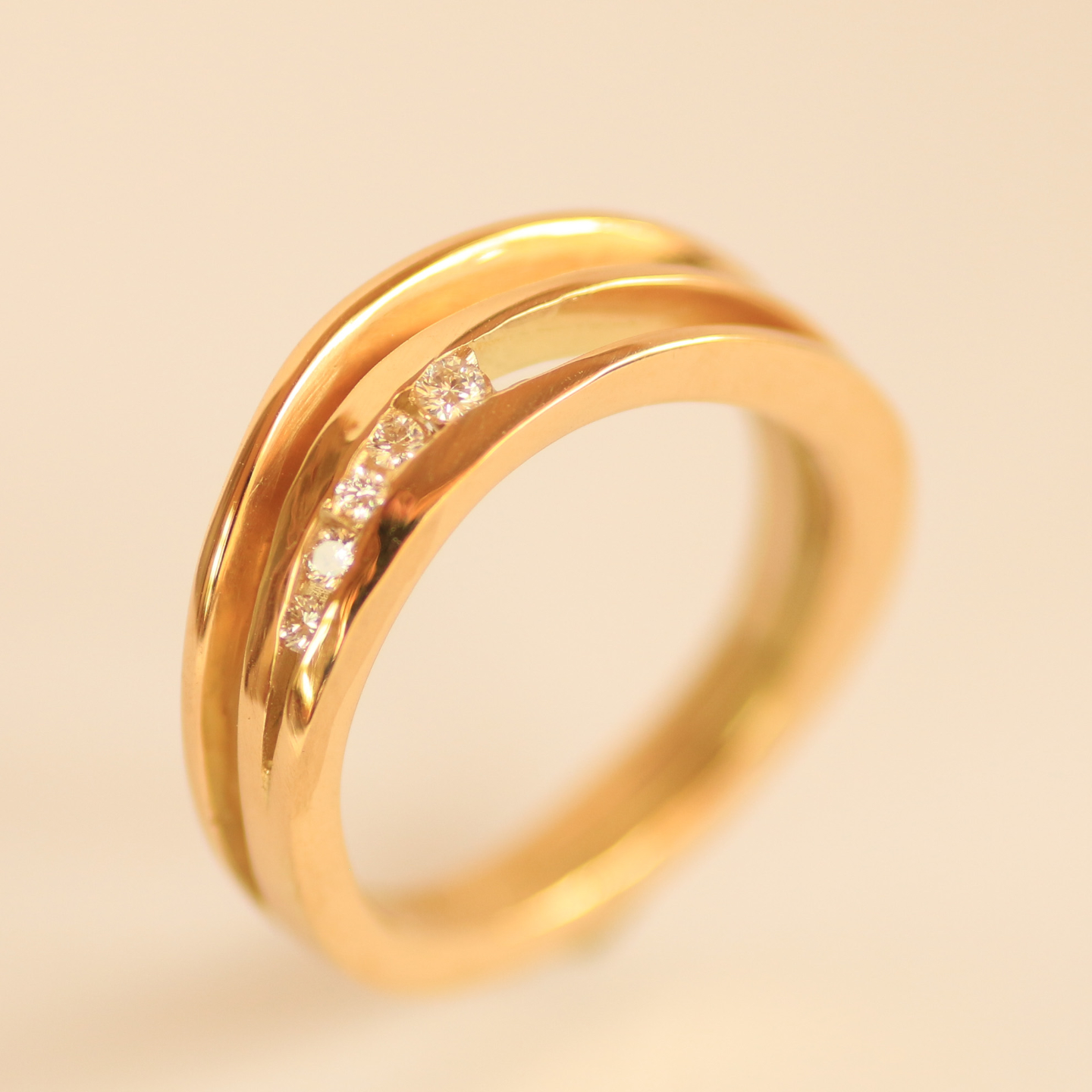  Ring Lamelle Au750 Brillanten 