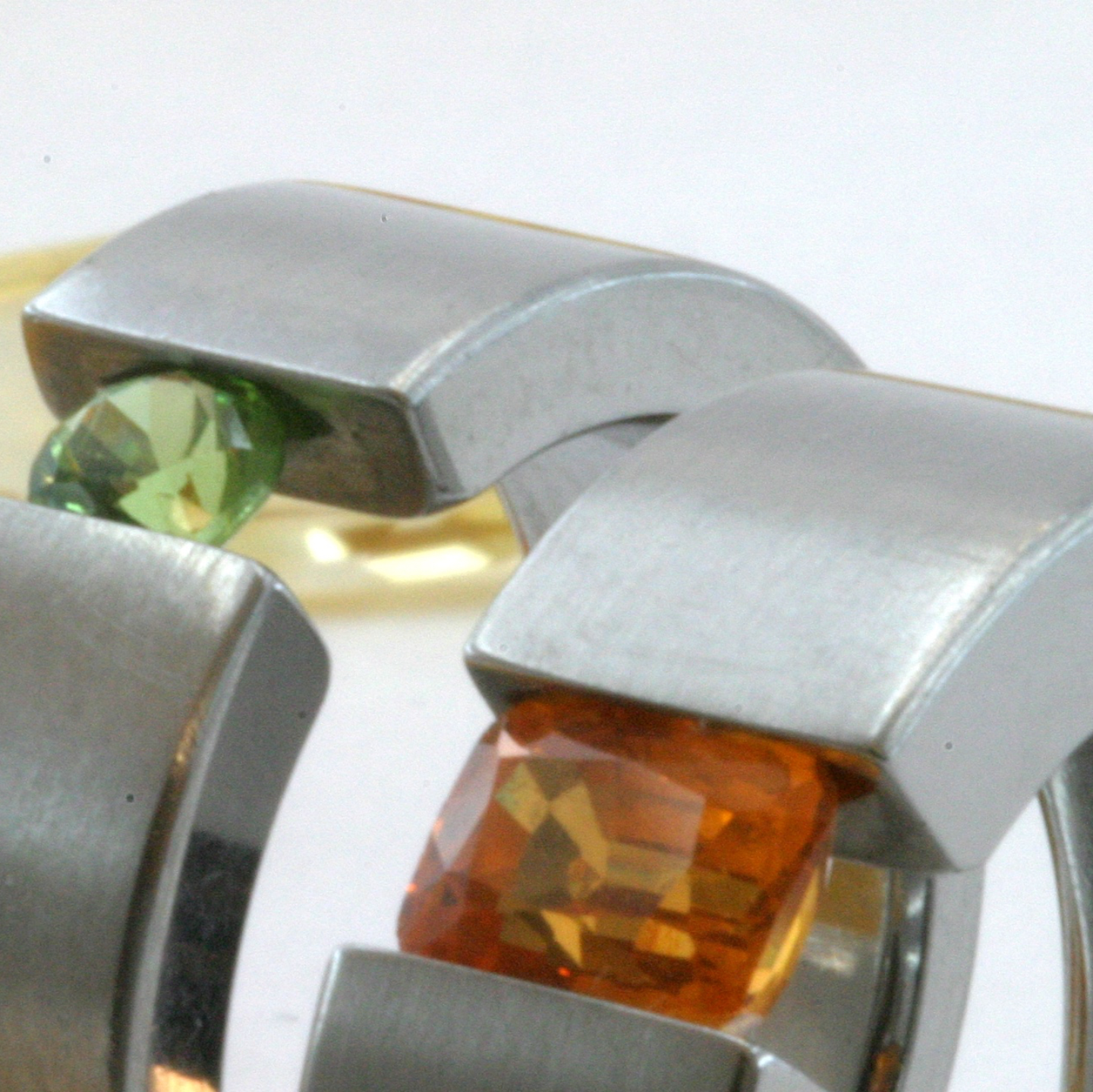  Ringe Edelstahl Madeiracitrin 